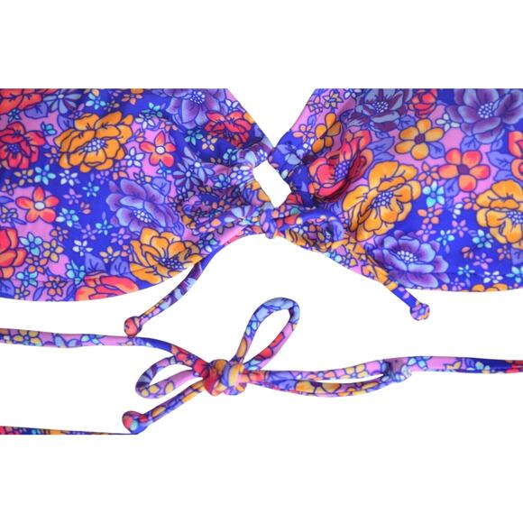SURFSIDE Ladies Size Large 2 PC Bandeau Style Bikini, Multi-Color Floral NWT - Picture 3 of 7